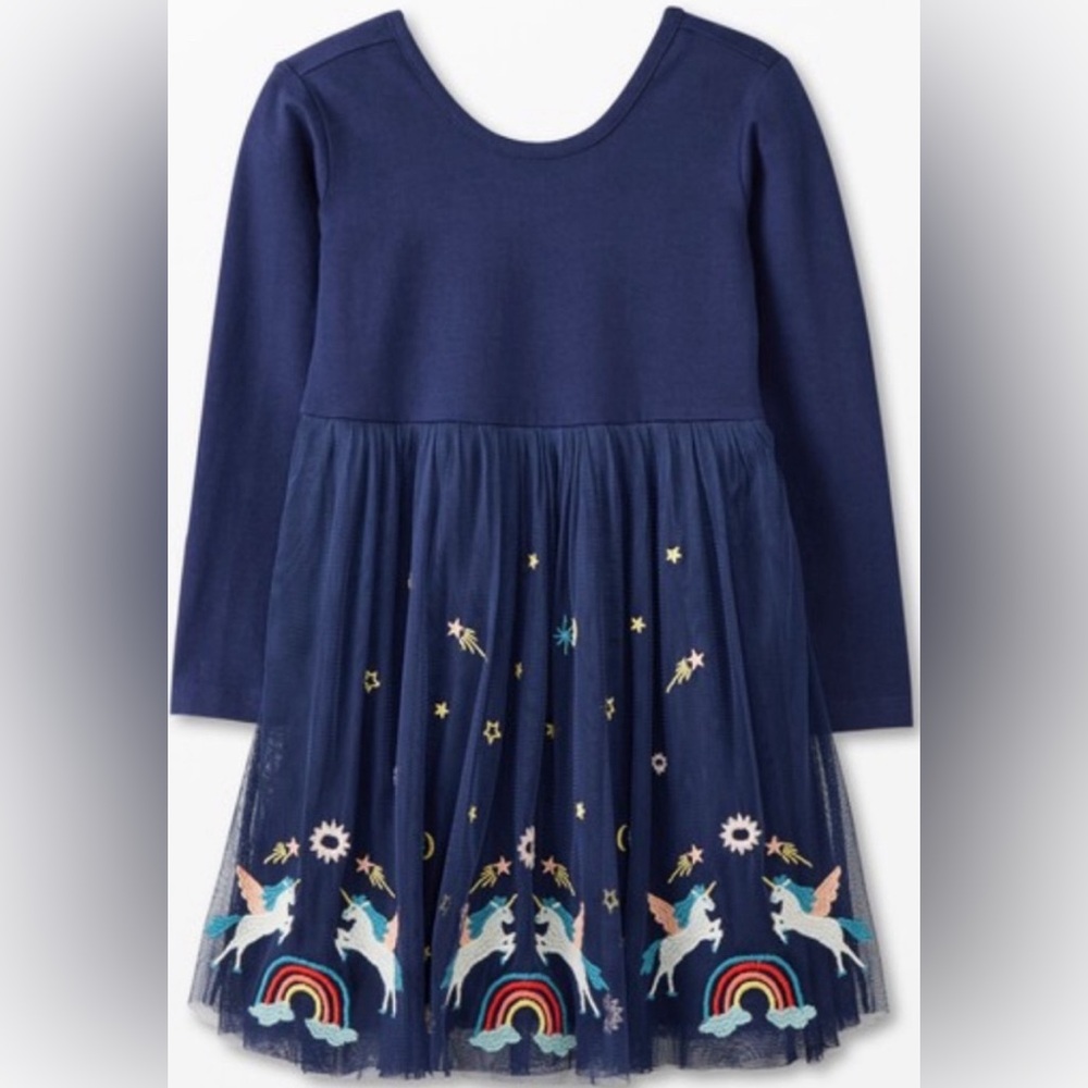 Hanna Andersson Embroidered Tulle Dress - Starscape